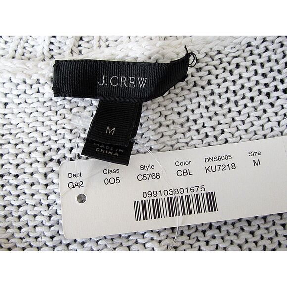 J Crew NEW 60's LINEN Colorblock Oversized Open Knit Top M - Picture 5 of 12